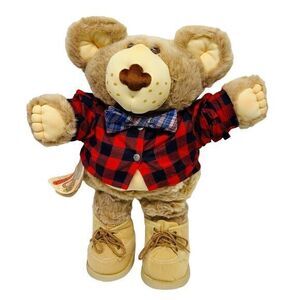 Vintage Furskins Farrel Teddy Bear Xavier Roberts Plush 1984 Bow Tie‎ 22"